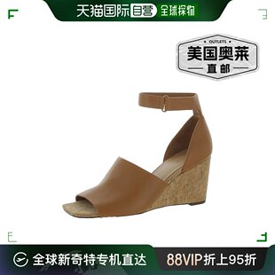 vince女式 美国奥莱 棕褐色 仿皮优雅坡跟凉鞋 直发