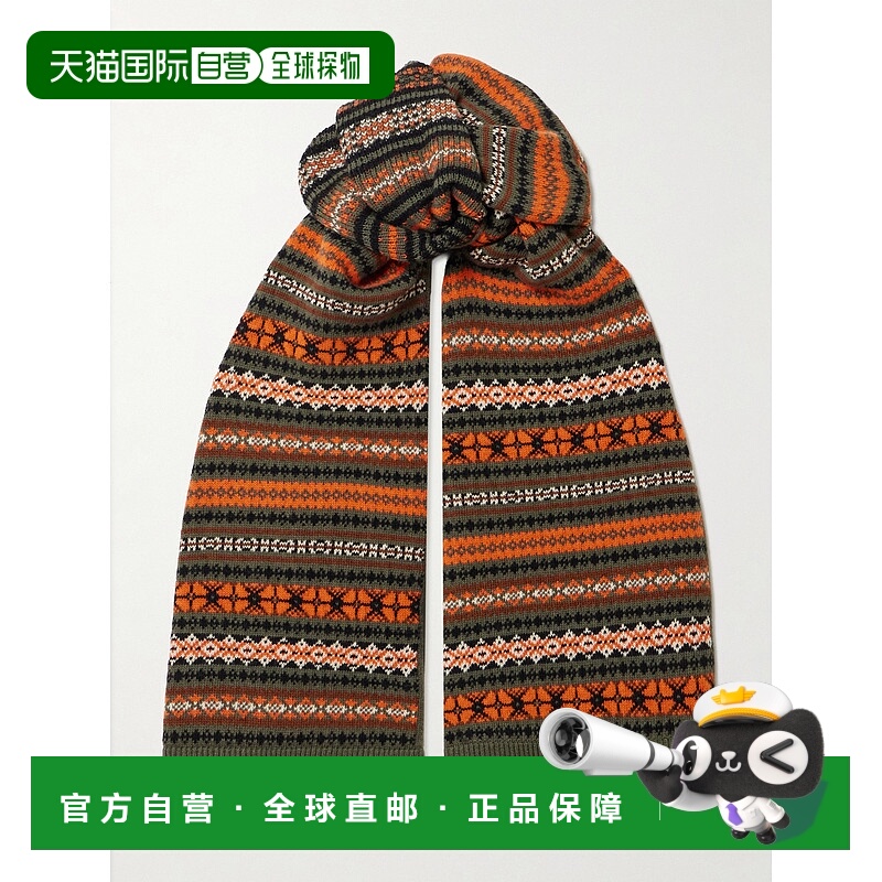 1h可退 香港直邮潮奢 Bally 巴利 女士 'Fair Isle' 羊毛围巾 WSC