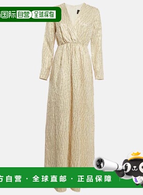 自营Max Mara Cream Brocade Fil-Coupe Zeda Maxi Dress - cream