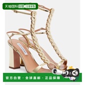 香港直邮潮奢 AQUAZZURA 1h可退 女士 Destiny 罗马风格 皮质凉