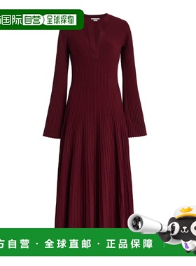 1h可退 香港直邮Simkhai 女士 Genna 针织中长连衣裙 red红色 舒