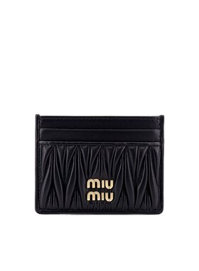 MIU MIU 女士钱包 5MC076AFPPF0002 SS2025 黑色 徽标卡包