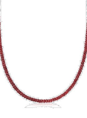 自营 Ross-Simons 红宝石珠项链配 14 克拉黄金磁扣 - 20 英寸 美