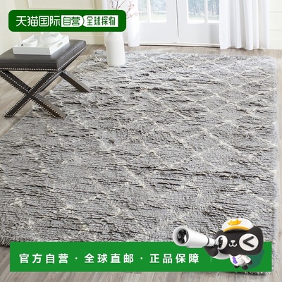 自营safaviehKenya Hand Made Area Rug, Light Grey / Ivory Sha