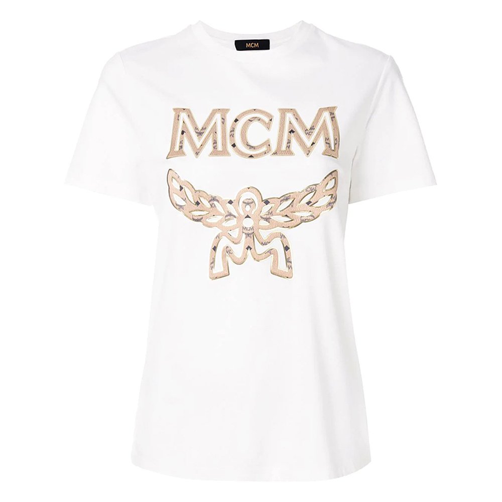 MCM LADY T-SHIRT S女士白色短袖T恤 MFT8SMM11WI