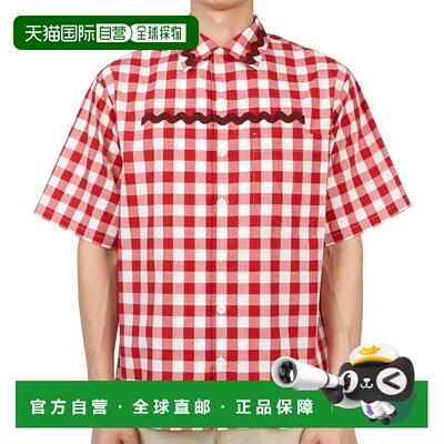 1h可退 香港直邮Prada 普拉达 男士 翻领短袖衬衫 UCS4341LTR