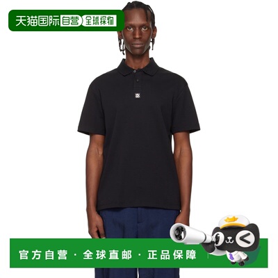 1h可退 香港直邮潮奢 boss 雨果 男士 黑色 Stacked-Logo Interlo