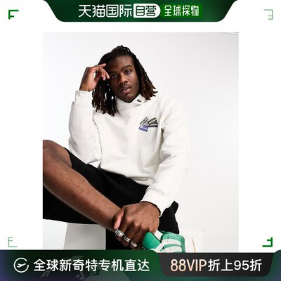 香港直邮潮奢 Lacoste 法国鳄鱼 男士Lacoste 胸部徽标卫衣(白色)