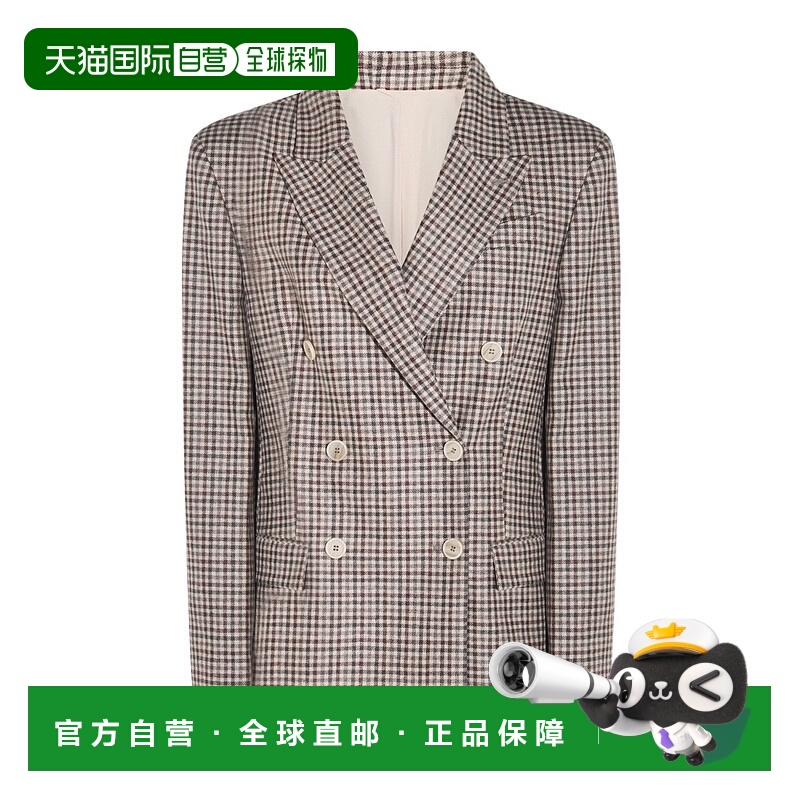 香港直邮Brunello Cucinelli 双排扣格纹西装外套 MG5237050P