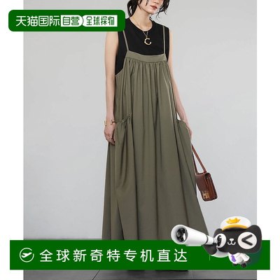 日本直邮ELFRANK女士休闲风格收腰长款吊带裙【可水洗】 effu594