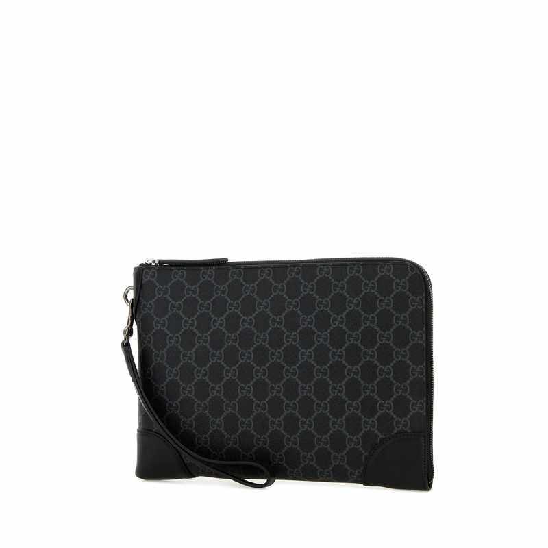 GUCCI 男士单肩包 821156FAD6M1000 CO 黑色 GG Emblem小号商务包