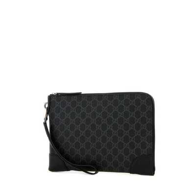 GUCCI 男士单肩包 821156FAD6M1000 CO 黑色 GG Emblem小号商务包