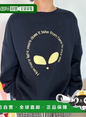 1h可退 日本直邮merlot男女同款宇宙主题宽松卫衣 立体印花设计 M