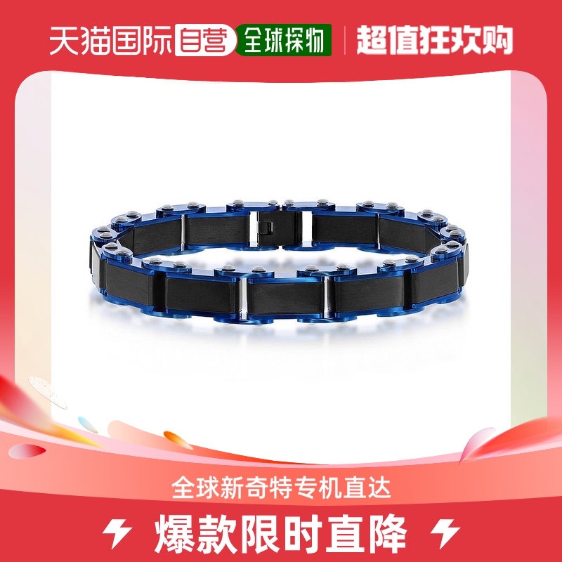 blackjackStainless Steel Black & Blue Industrial Link Bracel 饰品/流行首饰/时尚饰品新 手镯 原图主图