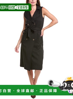 自营 Julia Jordan系带风衣-黑色 美国奥莱直发