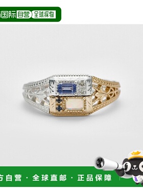 日本直邮日潮 agete 阿卡朵双子座银色/K10多彩宝石戒指