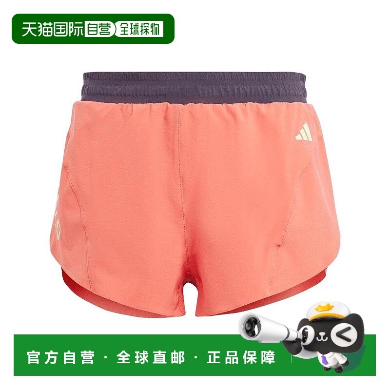 日本直邮adidas 松紧Logo印花直筒休闲短裤 女款 粉色阿迪达斯,运动服/休闲服装,运动长裤,淘宝优惠券,粉丝福利购,淘宝优惠卷