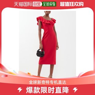 CAROLINA 女士Ruffled HERRERA 香港直邮潮奢 neckline 绉纱中长