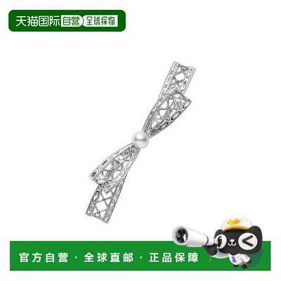 日潮跑腿MIKIMOTO御木本Akoya珍珠银质胸针蕾丝结带设计