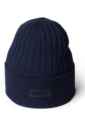 GUCCI 男士帽子 8113444G2001000 AW2025 蓝色 Rib knit wool hat