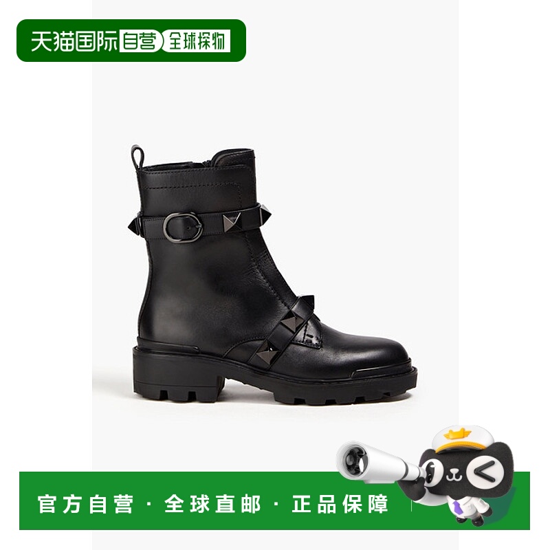 香港直邮valentino 华伦天奴 女士 罗马铆钉皮质短靴 W2S0CJ3FYP0