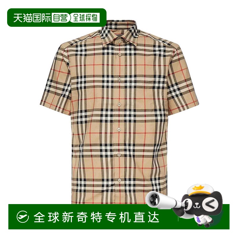 1h可退 香港直邮BURBERRY 男士衬衫 8079587 AW2025 浅棕色 Check