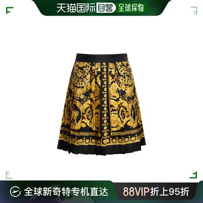 香港直邮潮奢 Versace 范思哲 女士 Baroque印花真丝斜纹半身裙