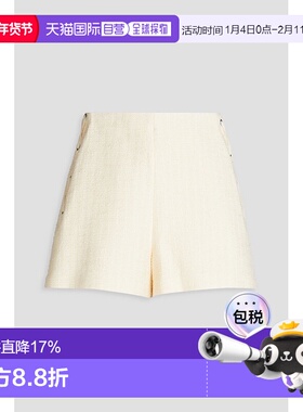 1h可退 香港直邮Maje 女士 系带棉混纺花呢短裤 MFPSH00499ECRU