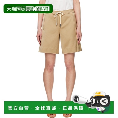 1h可退 香港直邮潮奢 Staud 女士 黄褐色 Mendoza 短裤 R25S4104D