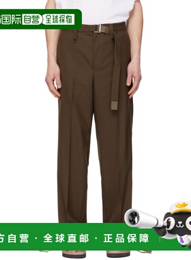 1h可退 香港直邮潮奢 Sacai 男士 棕色 Suiting 长裤 2603902M