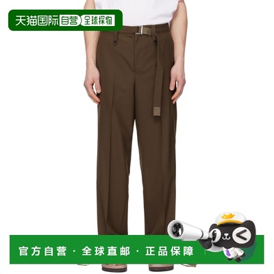 1h可退 香港直邮潮奢 Sacai 男士 棕色 Suiting 长裤 2603902M