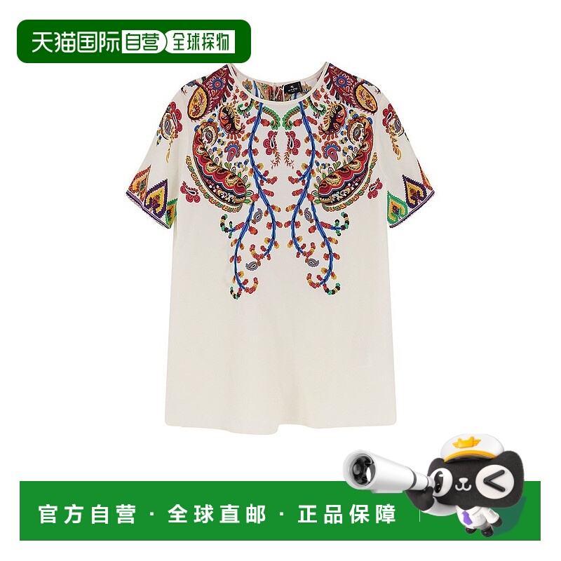 香港直邮Etro 艾特罗 女士 佩西印花圓領 T 卹 WRJA0025AKG21