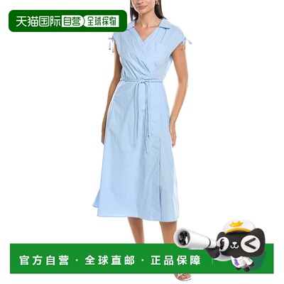 自营Marella Rivera Wrap Dress - blue 美国奥莱直发连衣裙