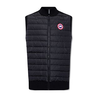 6829M 黑色logo徽标贴花绗缝羽绒背心 Canada Goose