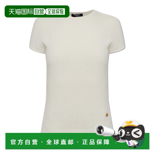 香港直邮BALMAIN 女士针织衫 HF1ALB45KI870KA AW2026 白色 短袖