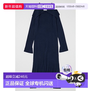 1h可退 日本直邮MOUSSY 女装宽松大翻领针织连衣裙 半落肩设计 01