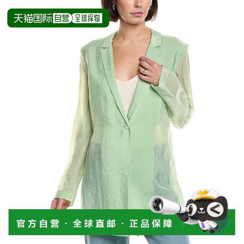 自营LAPOINTE Sheer Silk-Blend Blazer - green 美国奥莱直发