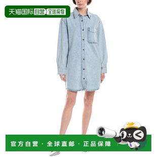蓝色 连衣裙 美国奥莱直发 denim框架牛仔衬衫 自营frame