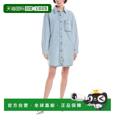 自营frame denim框架牛仔衬衫连衣裙-蓝色 美国奥莱直发