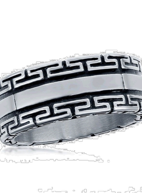 自营blackjackBACKJACK 不锈钢氧化希腊钥匙圈 - 银白色 美国奥莱