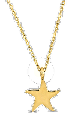 自营 Mimi & Max 星星吊坠带链条 14k 金 - 17 英寸 - 黄色 美国