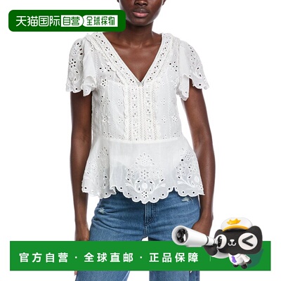 自营Johnny Was Elizabeth Peplum Blouse - white 美国奥莱直发