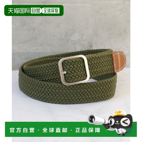 日本直邮florge 无级调节皮革配色尼龙网眼腰带 FL8218EW08078 []