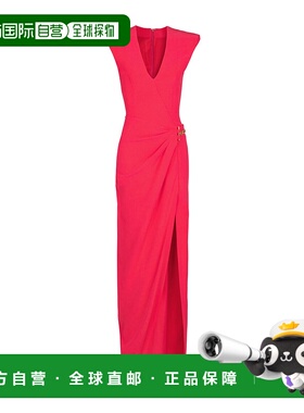 1h可退 香港直邮Balmain 长款绉纱连衣裙 GF1RPB05VB00