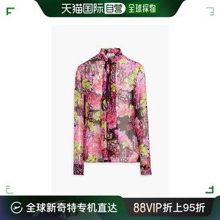 100879 范思哲 蝴蝶结印花真丝雪纺衫 女士 香港直邮潮奢 Versace