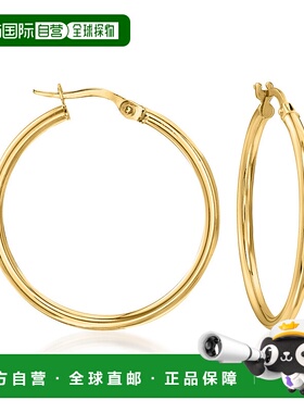 自营 Ross-Simons 意大利 2 毫米 18 节黄金圈形耳环 - 黄色 美国