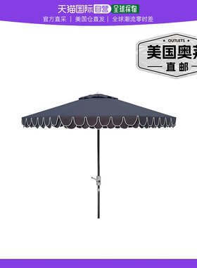 safaviehElegant Valance 9Ft Auto Tilt Umbrella - navy/white