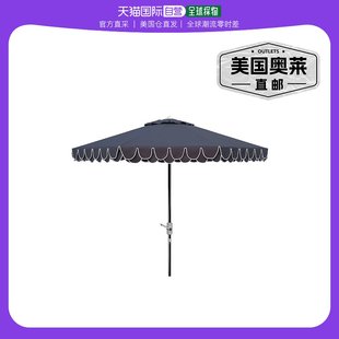 Auto 9Ft Tilt Umbrella white safaviehElegant navy Valance