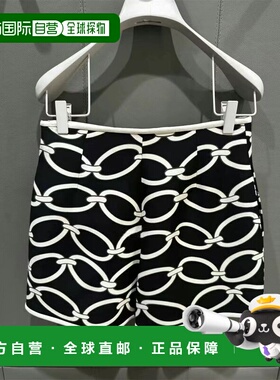 1h可退 香港直邮valentino 华伦天奴 女士 特 黑色印花短裤 RF2A8