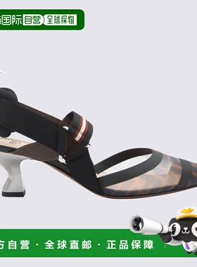 1h可退 香港直邮Fendi 芬迪 女士 拼色网眼布高跟鞋 8J6851A2D7